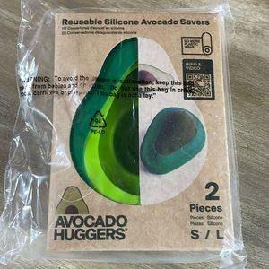 Anthropologie Home Reusable Silicone Avocado huggers. NEW sealed in pkg. 2 pcs.